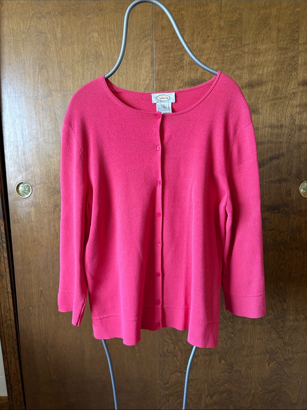 Talbots Bright Pink Button-Front Cardigan